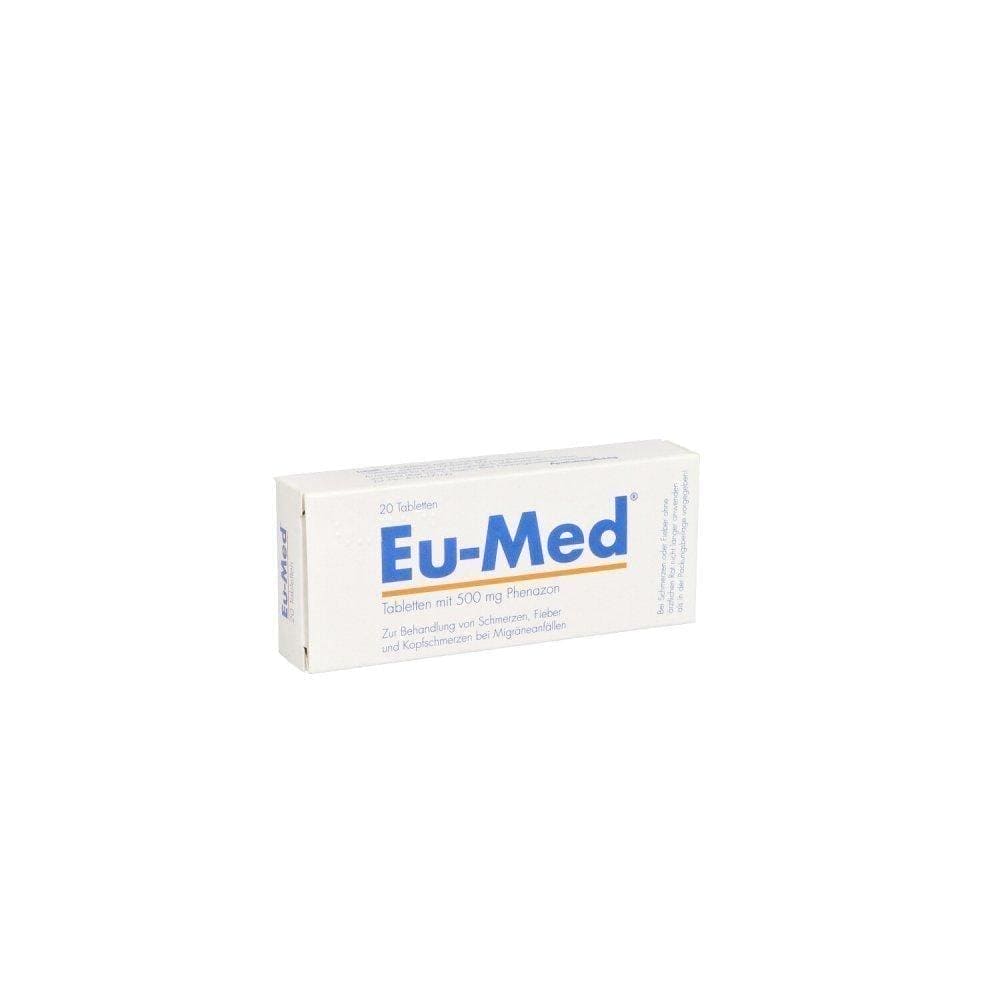 EU-MED phenazone, against fever, pain, migraine attack tablets – ELIVERA UK