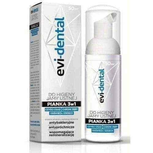 Evi-dental foam 3in1 oral hygiene 50ml, evidential UK
