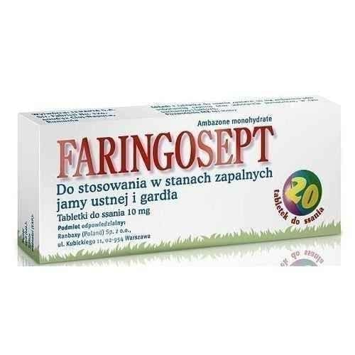 FARINGOSEPT x 20 tablets to suck, stomatitis, pharyngitis UK