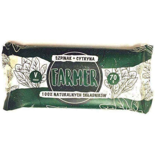 Farmer spinach lemon bar + 100% natural ingredients 70g, lemon bars UK