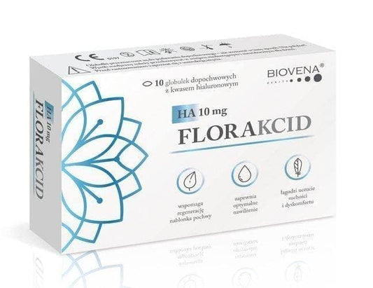 Florakcid HA 10mg x 10 vaginal globules estrogen deficiency UK