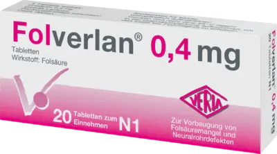 Folic acid deficiency, FOLVERLAN 0.4 mg tablets UK