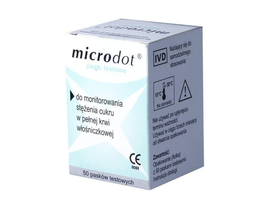 For measuring blood glucose concentration, MICRODOT Test strips UK