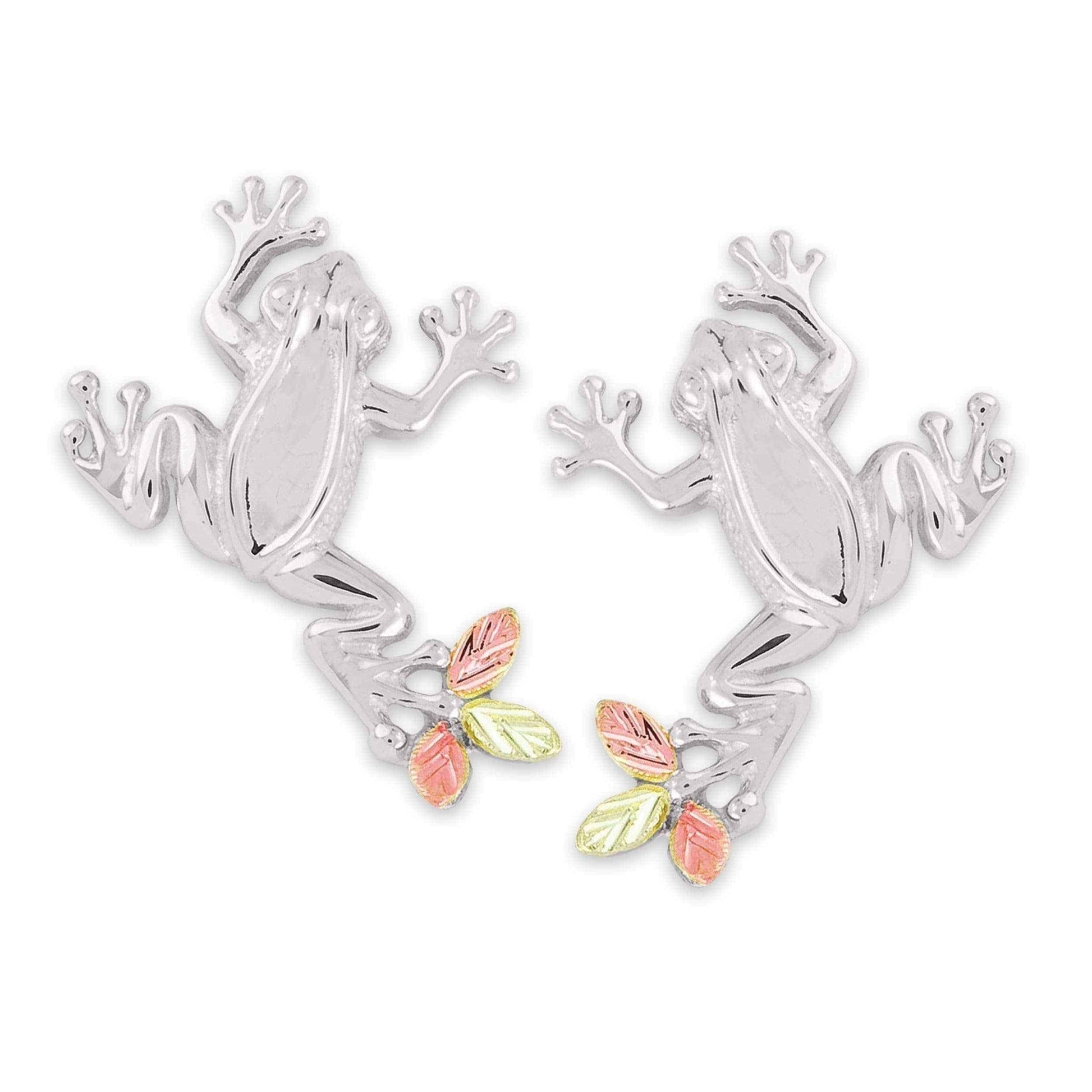 Frog earrings - Gold on Silver Frog Earrings UK
