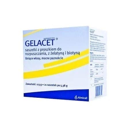 GELACET x 21 sachets, dietary supplement with biotin and gelatine UK