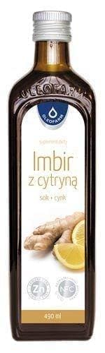 Ginger with lemon and zinc NFC juice 490ml UK