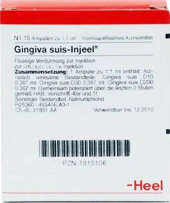 GINGIVA SUIS Injeel ampoules UK