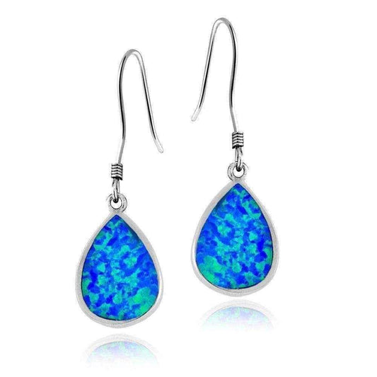 Glitzy Rocks Sterling Silver Synthetic Opal Teardrop Earrings UK