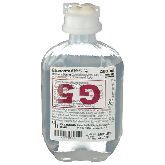 GLUCOSTERIL 5% plastic bottle infusion solution