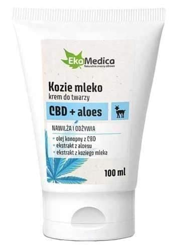 Goat's milk caring face cream CBD + aloe vera 100ml UK