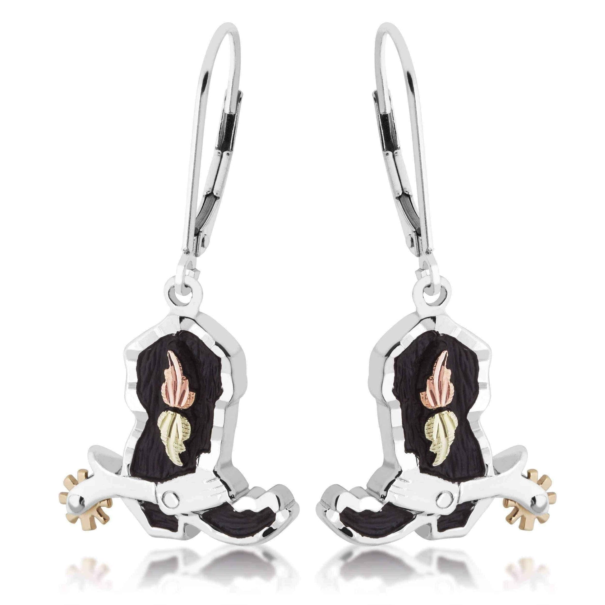 Gold on Silver Cowboy Boot Earring UK