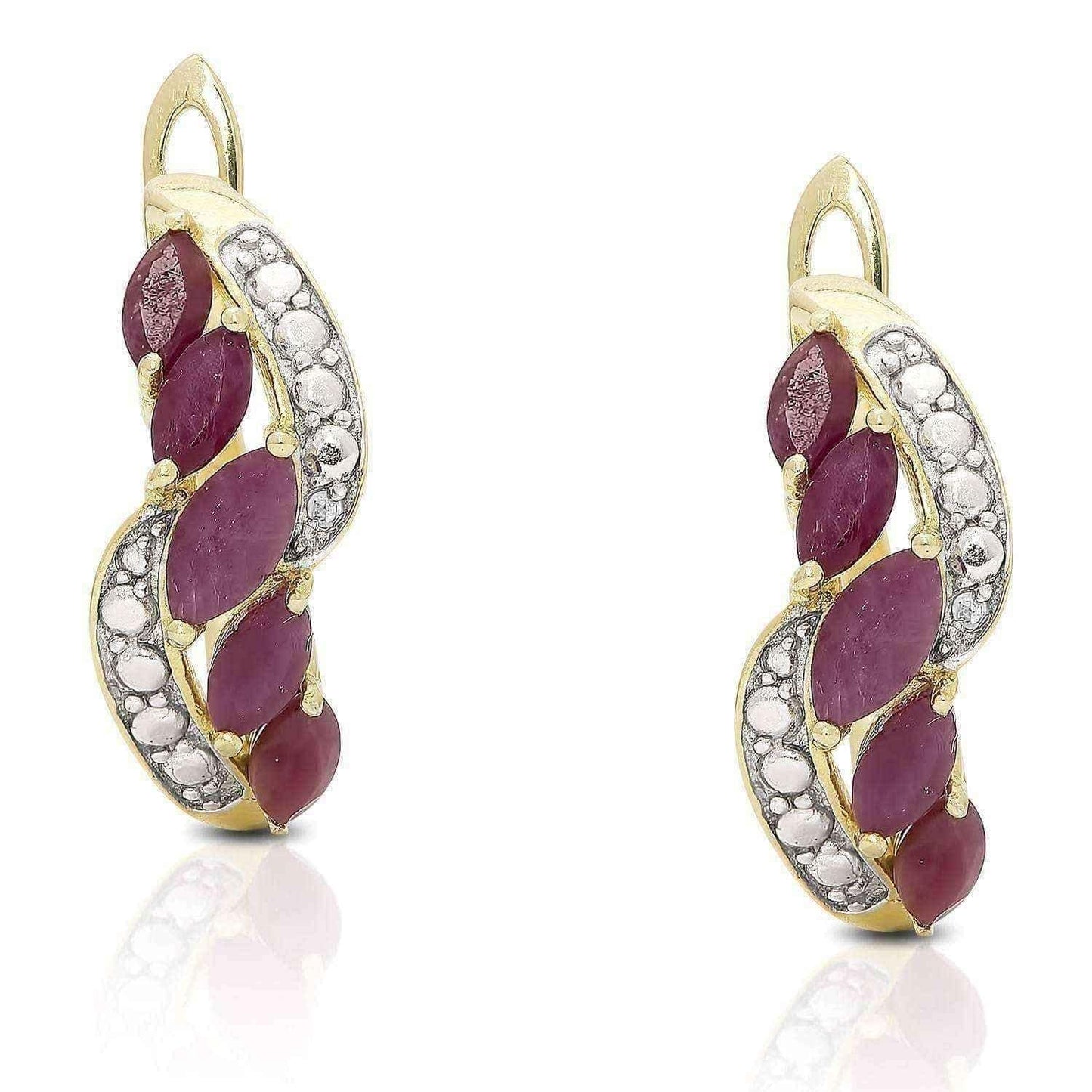 Gold over Diamond Accent Earrings UK