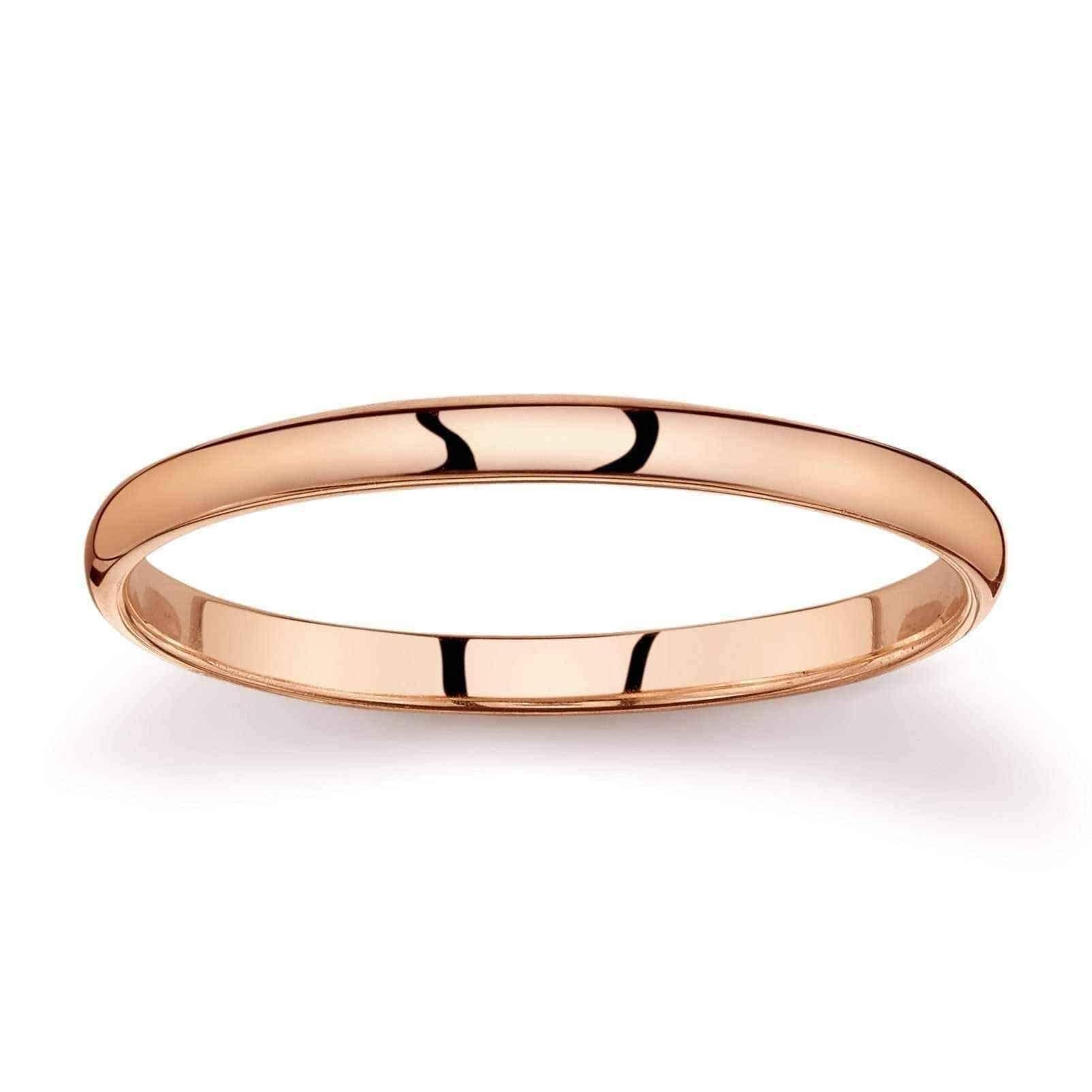 Gold wedding bands - 10k Yellow or White or Rose Gold Light Comfort Fit 2mm x 1 UK