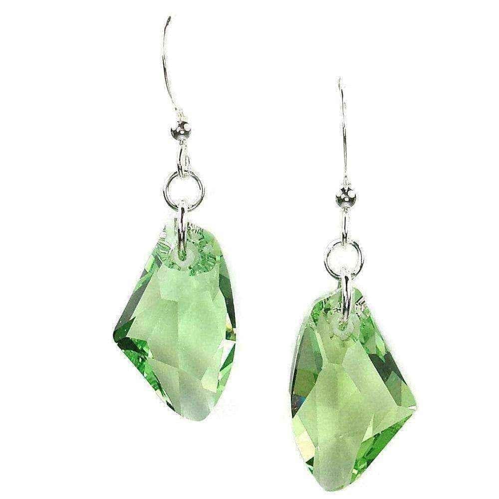 Green Galactic Sterling Silver Earrings UK