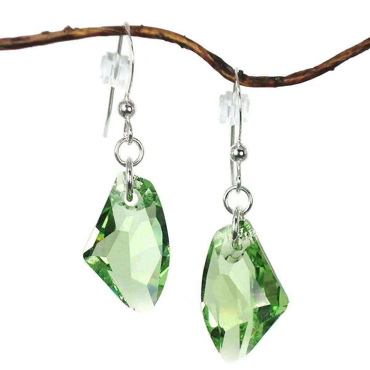 Green Galactic Sterling Silver Earrings UK