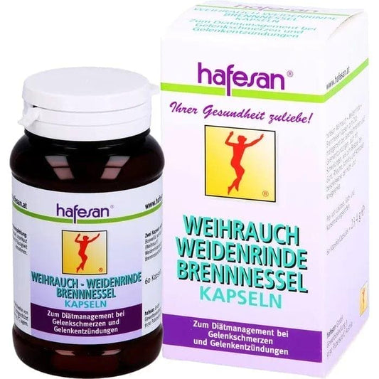 HAFESAN, frankincense, willow bark, nettle for joint and back pain UK