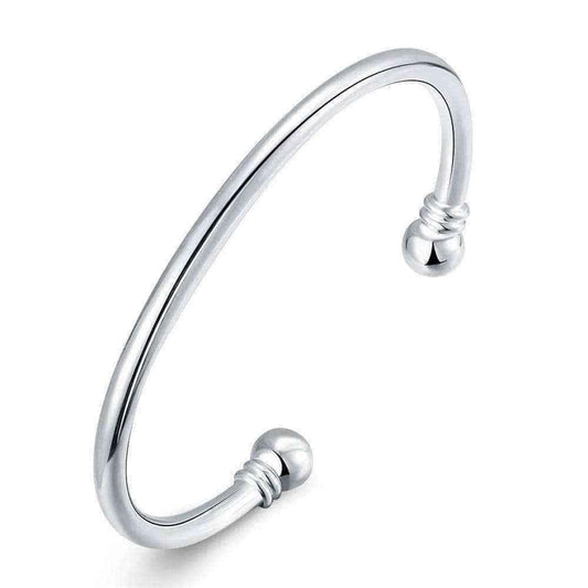 Hakbaho Jewelry Sterling Silver Classic Petite Open Bangle UK