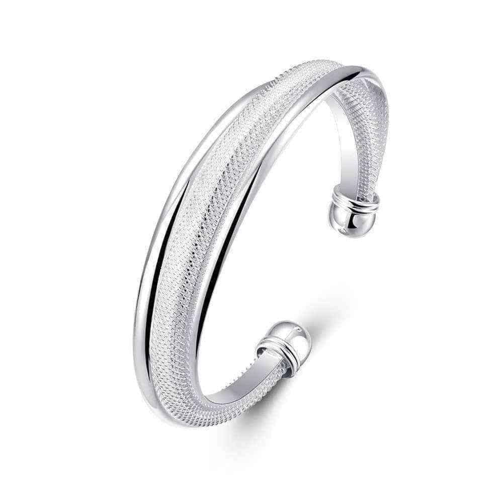 Hakbaho Jewelry Sterling Silver Duo-Toned Mesh Bangle UK