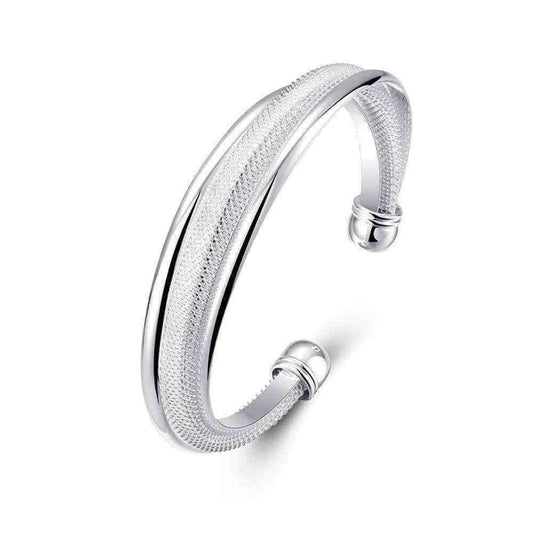 Hakbaho Jewelry Sterling Silver Duo-Toned Mesh Bangle UK