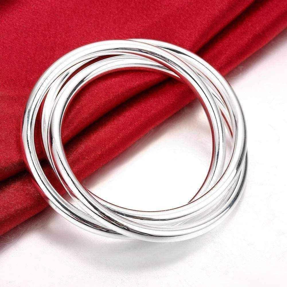 Hakbaho Jewelry Sterling Silver Multi Lined Classic Bangle UK