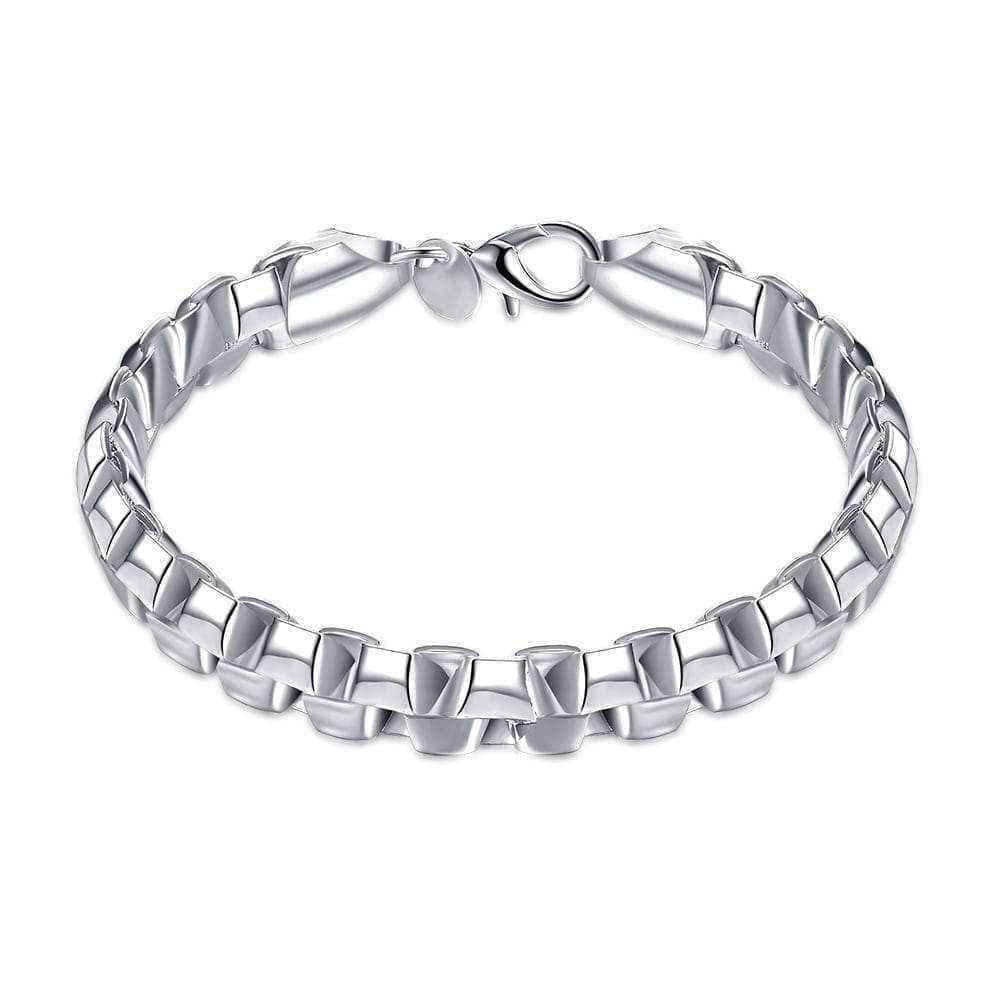 Hakbaho Jewelry Sterling Silver Sleek Venetian Link Design Bracelet UK