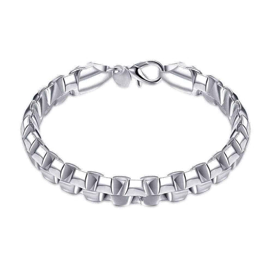 Hakbaho Jewelry Sterling Silver Sleek Venetian Link Design Bracelet UK