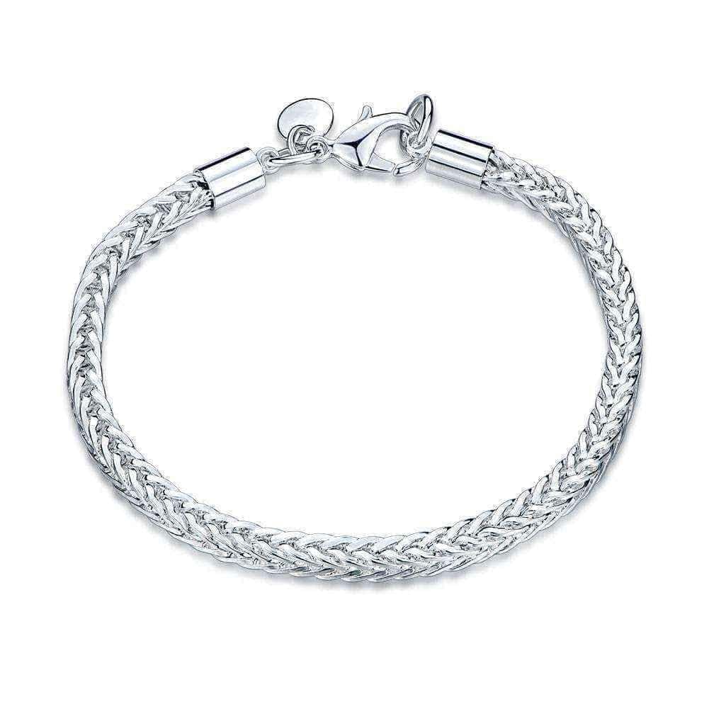 Hakbaho Jewelry Sterling Silver Tight Knit Thick Squared Chevron Bracelet UK