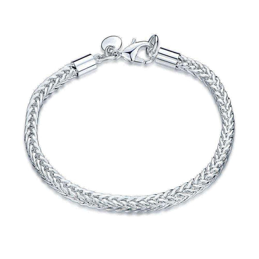 Hakbaho Jewelry Sterling Silver Tight Knit Thick Squared Chevron Bracelet UK