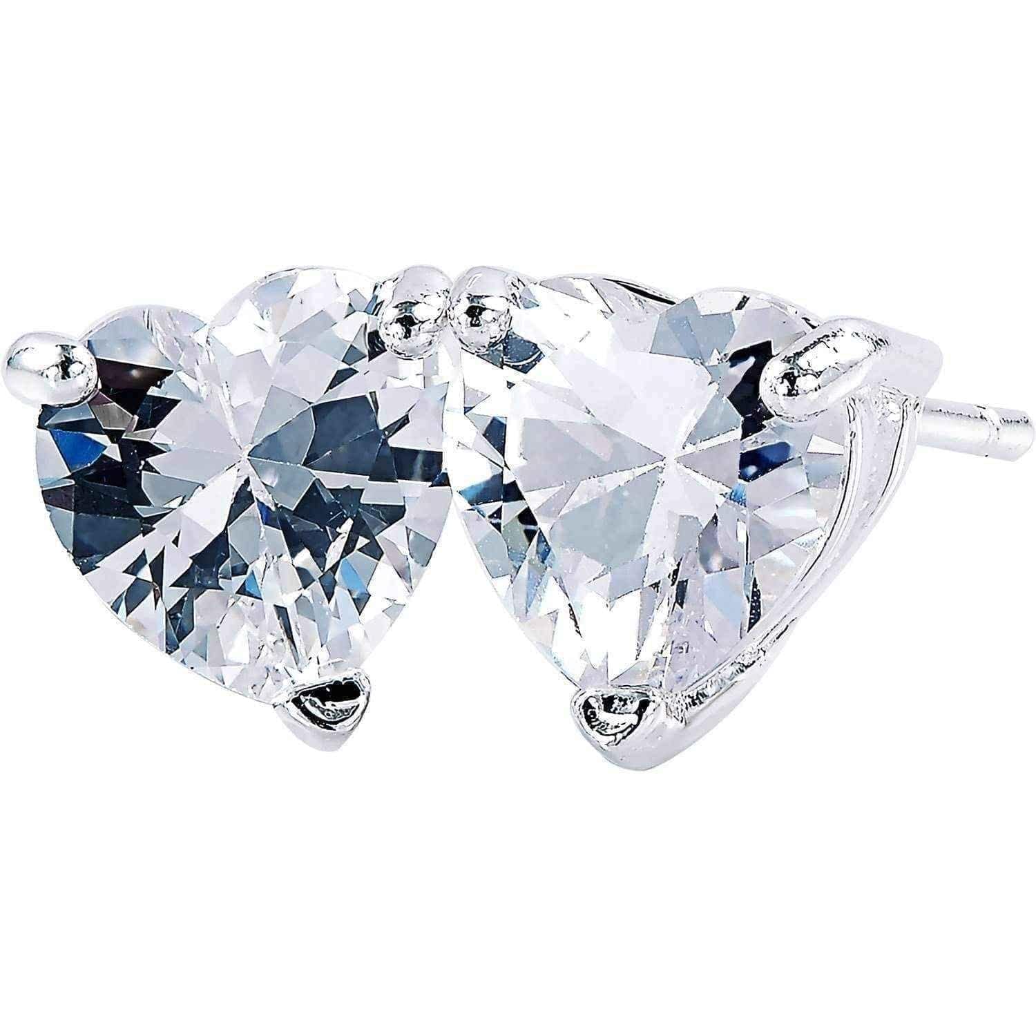 Hakbaho Jewelry Women's Austrian Cubic Zircon Sterling Silver Stud Earrings (4 Pair) UK