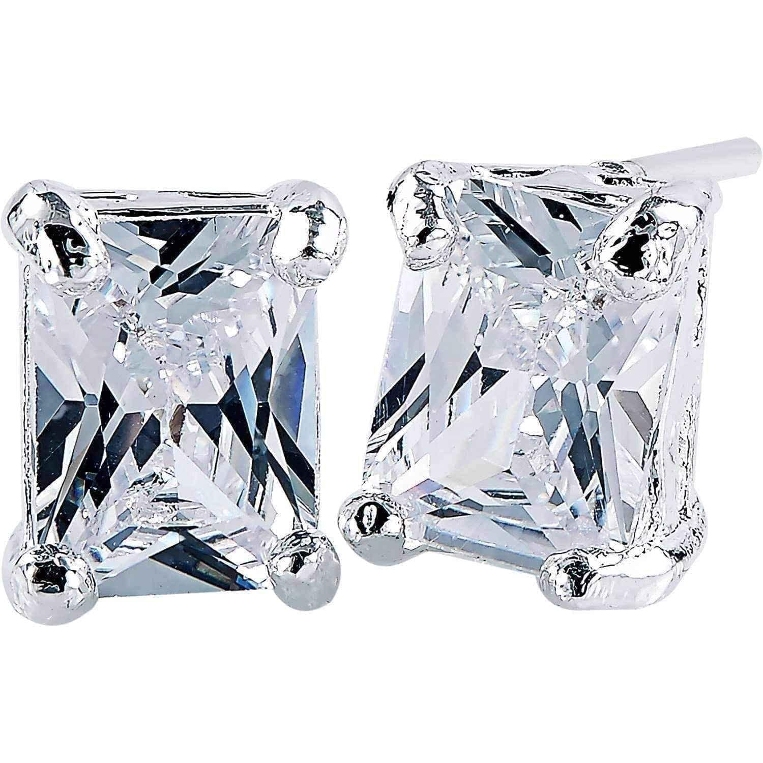 Hakbaho Jewelry Women's Austrian Cubic Zircon Sterling Silver Stud Earrings (4 Pair) UK