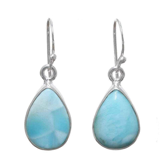 Hand-crafted Sterling Silver 4ct TGW Larimar Earrings (India) UK
