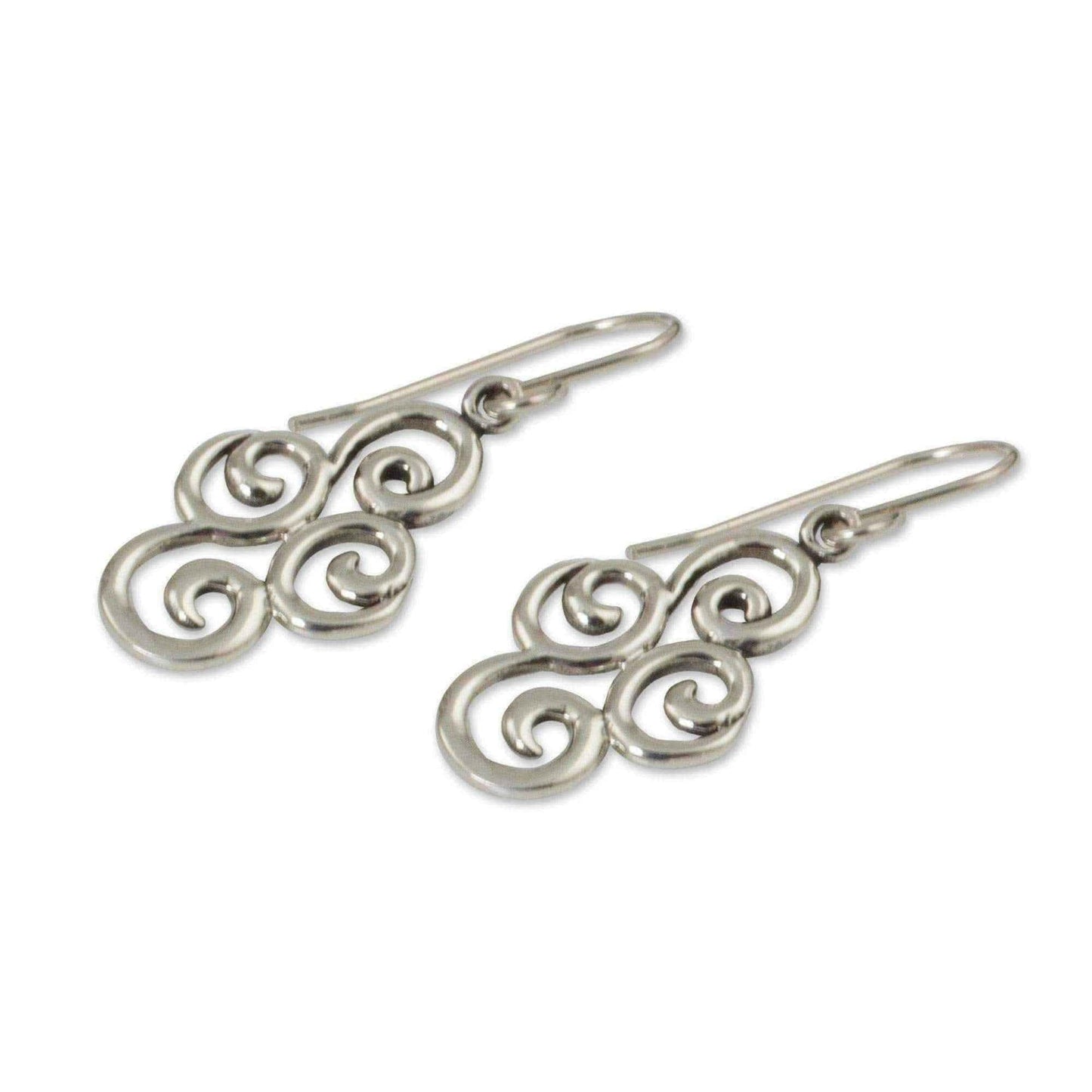 Handcrafted Sterling Silver 'Billowing Clouds' Earrings (Thailand) UK