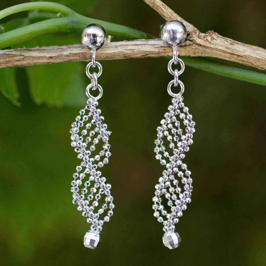 Handcrafted Sterling Silver 'Infinite Grace' Earrings (Thailand) UK