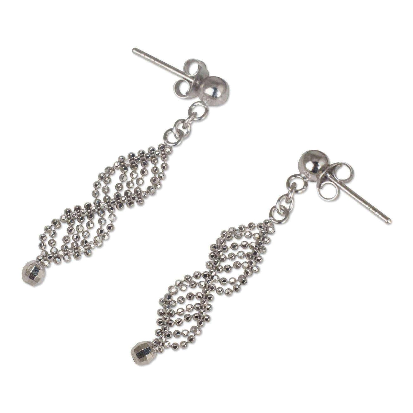 Handcrafted Sterling Silver 'Infinite Grace' Earrings (Thailand) UK