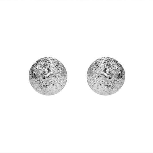 Handmade 5mm Stardust Ball .925 Sterling Silver Stud Earrings (Thailand) UK