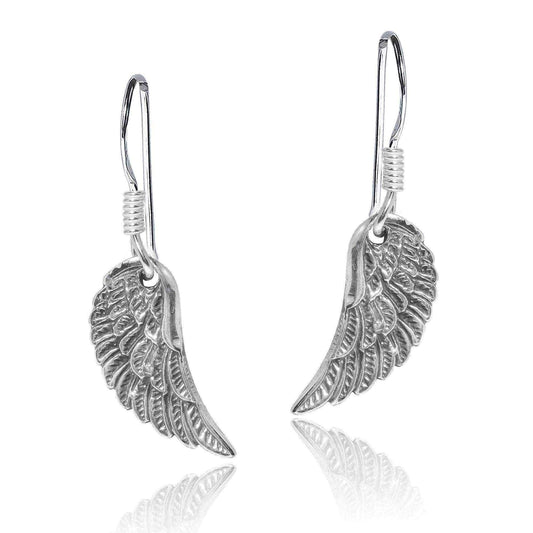 Handmade Divine Angel Wings .925 Sterling Silver Dangle Earrings (Thailand) UK
