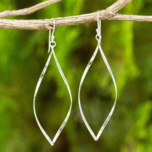 Handmade earings - Handmade Sterling Silver 'Curvature' Earrings (Thailand) UK