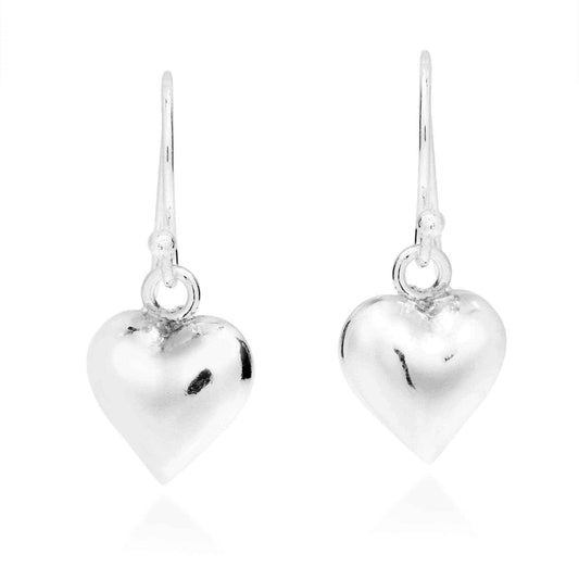 Handmade Gleaming Heart Full of Love .925 Silver Dangle Earrings (Thailand) UK