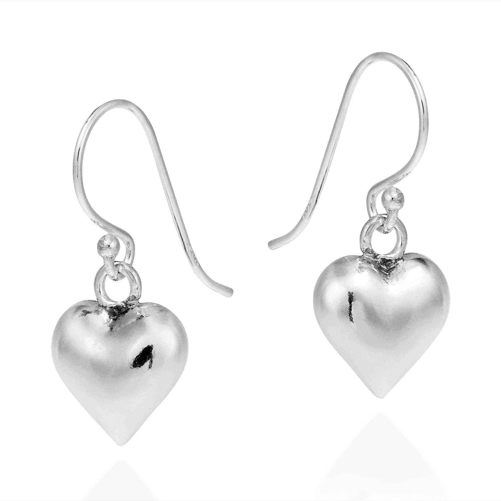Handmade Gleaming Heart Full of Love .925 Silver Dangle Earrings (Thailand) UK