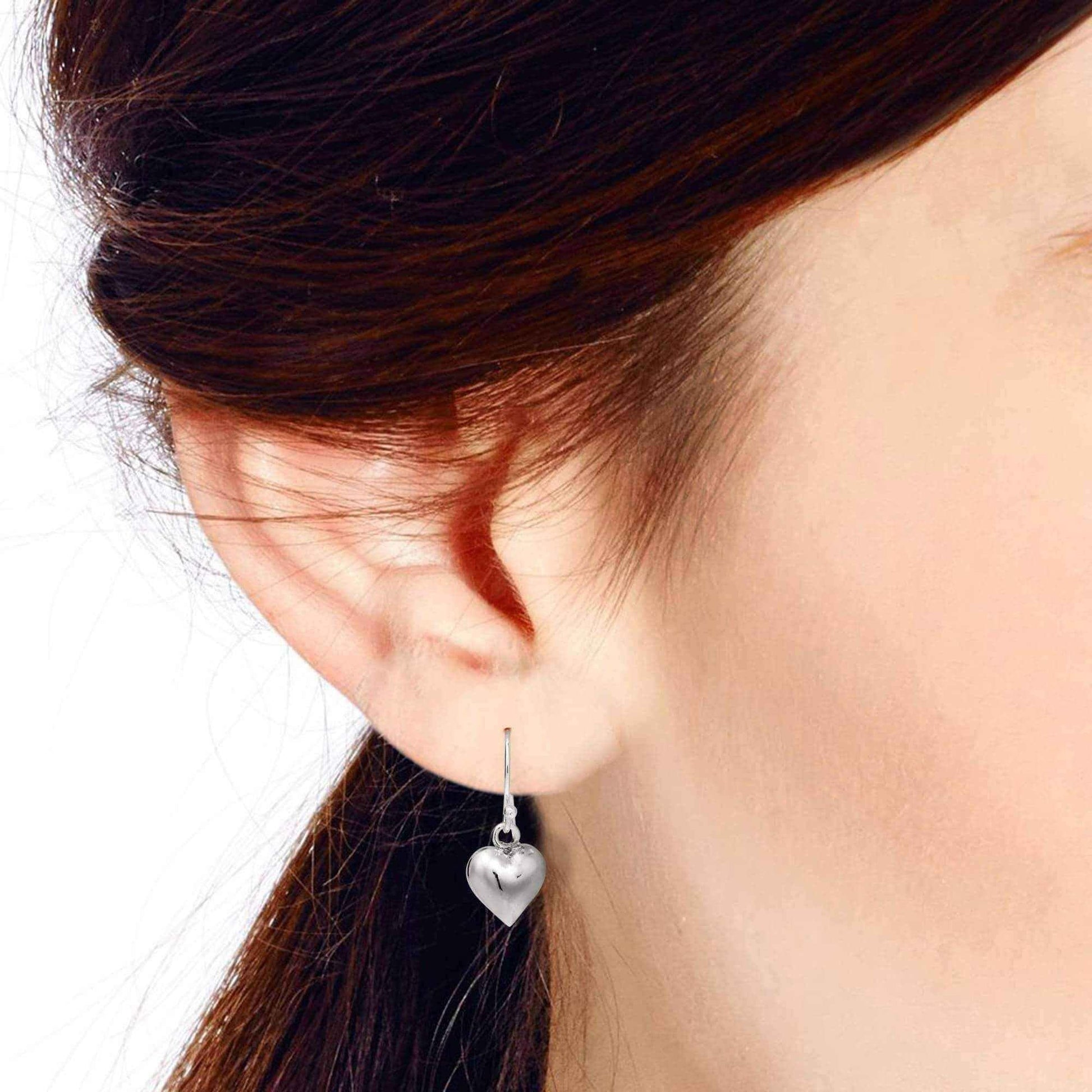 Handmade Gleaming Heart Full of Love .925 Silver Dangle Earrings (Thailand) UK