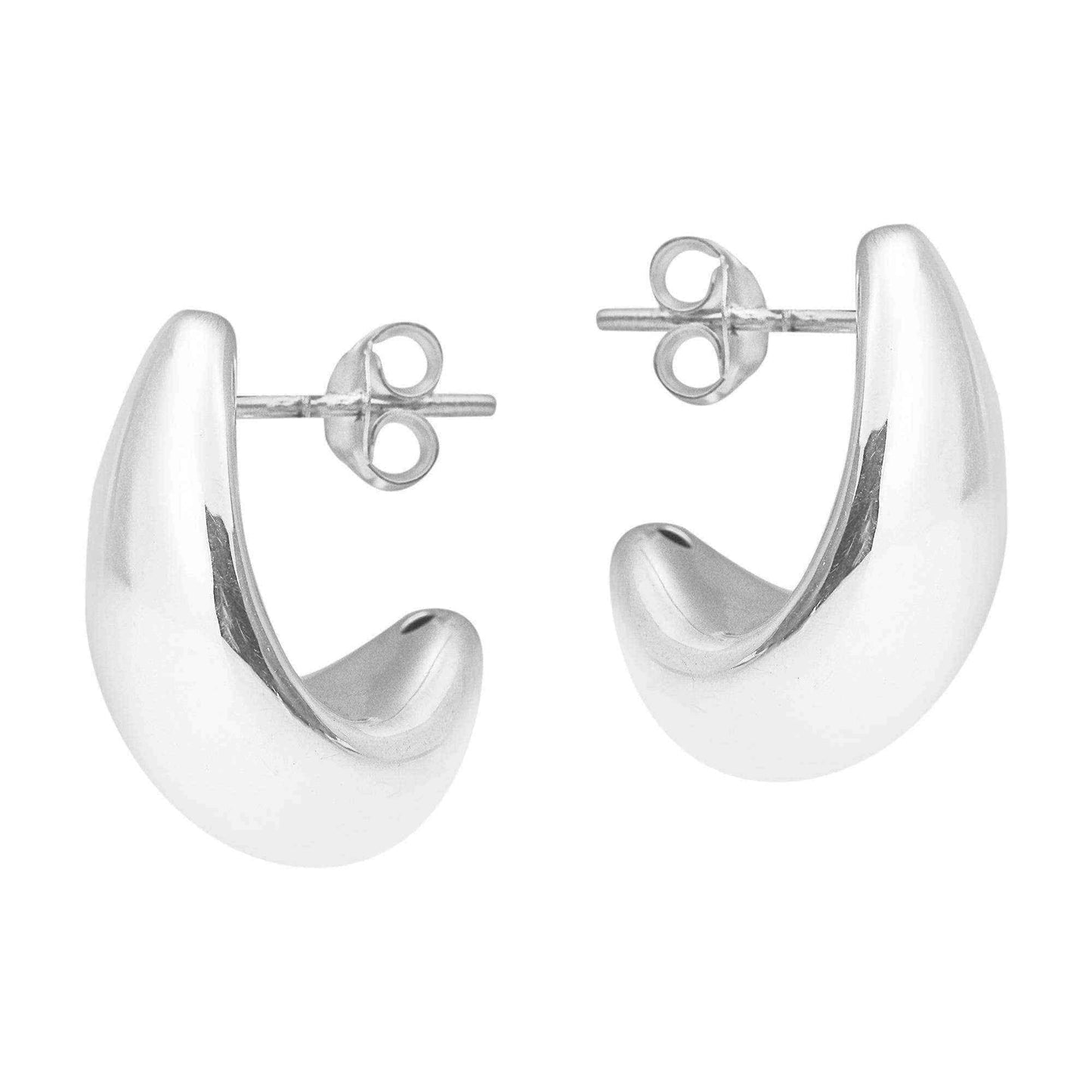 Handmade Modern Crescent Moon .925 Sterling Silver Earrings (Thailand) UK