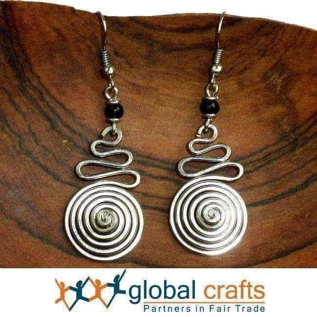 Handmade Ribbon Candy Electroplated Earrings (Kenya) UK