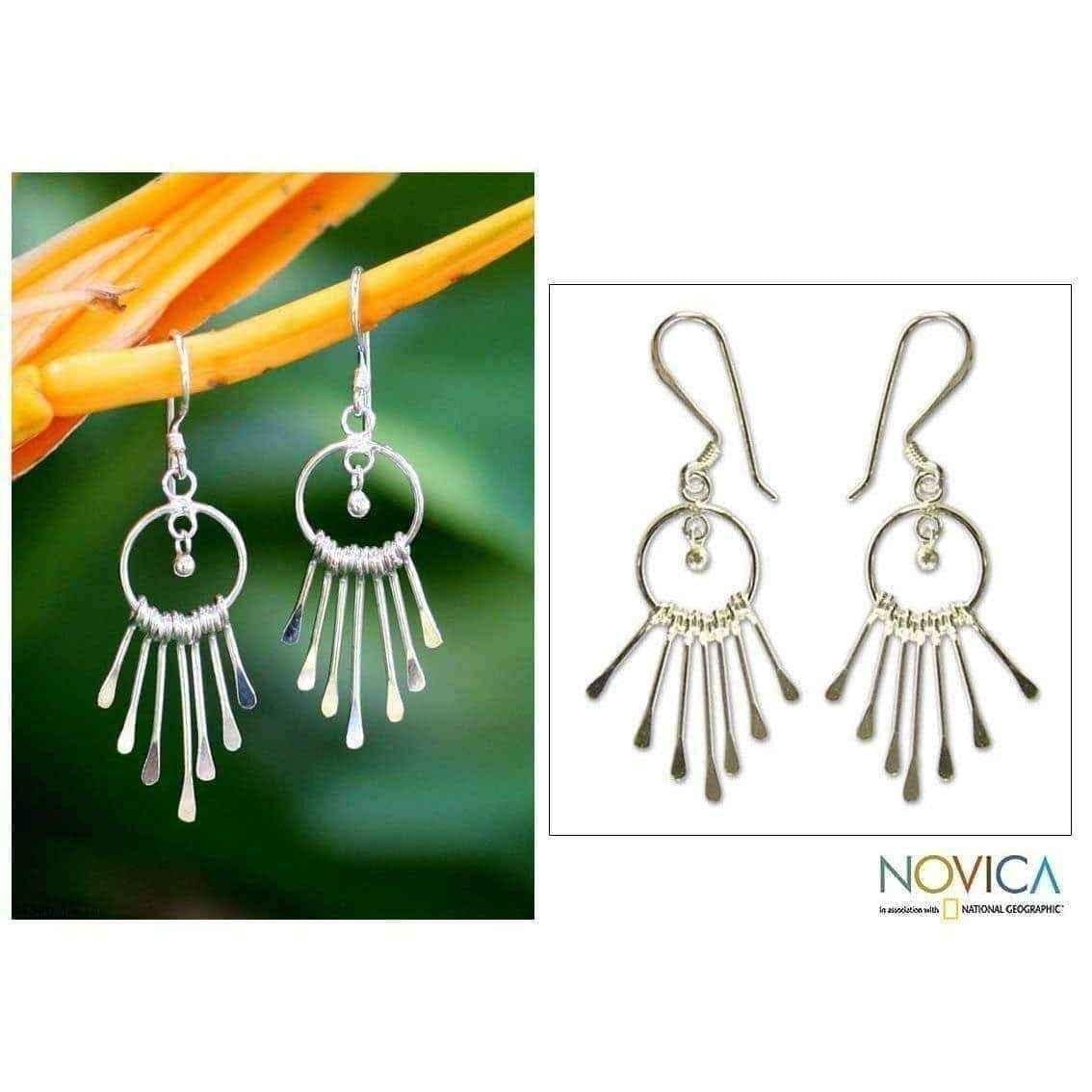 Handmade Sterling Silver 'Catch The King's Eye' Chandelier Earrings (Thailand) UK