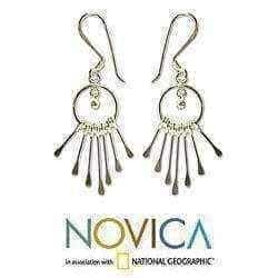 Handmade Sterling Silver 'Catch The King's Eye' Chandelier Earrings (Thailand) UK