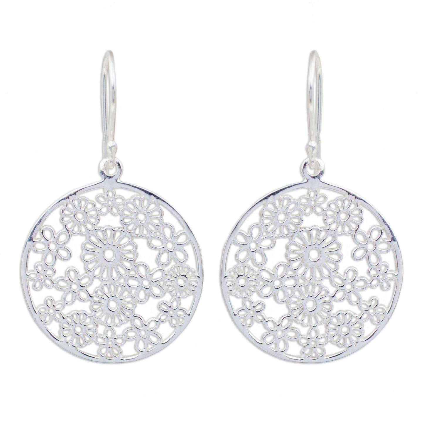 Handmade Sterling Silver 'Daisy Garden' Earrings (Thailand) UK