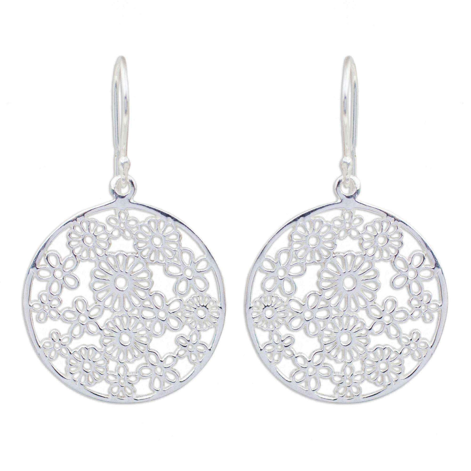 Handmade Sterling Silver 'Daisy Garden' Earrings (Thailand) UK