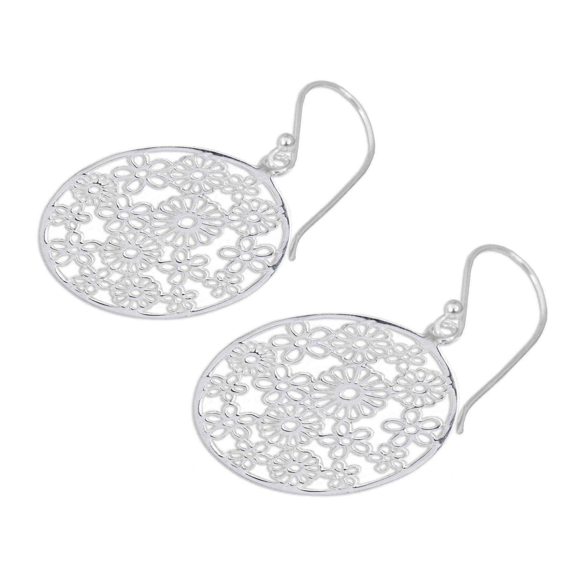 Handmade Sterling Silver 'Daisy Garden' Earrings (Thailand) UK
