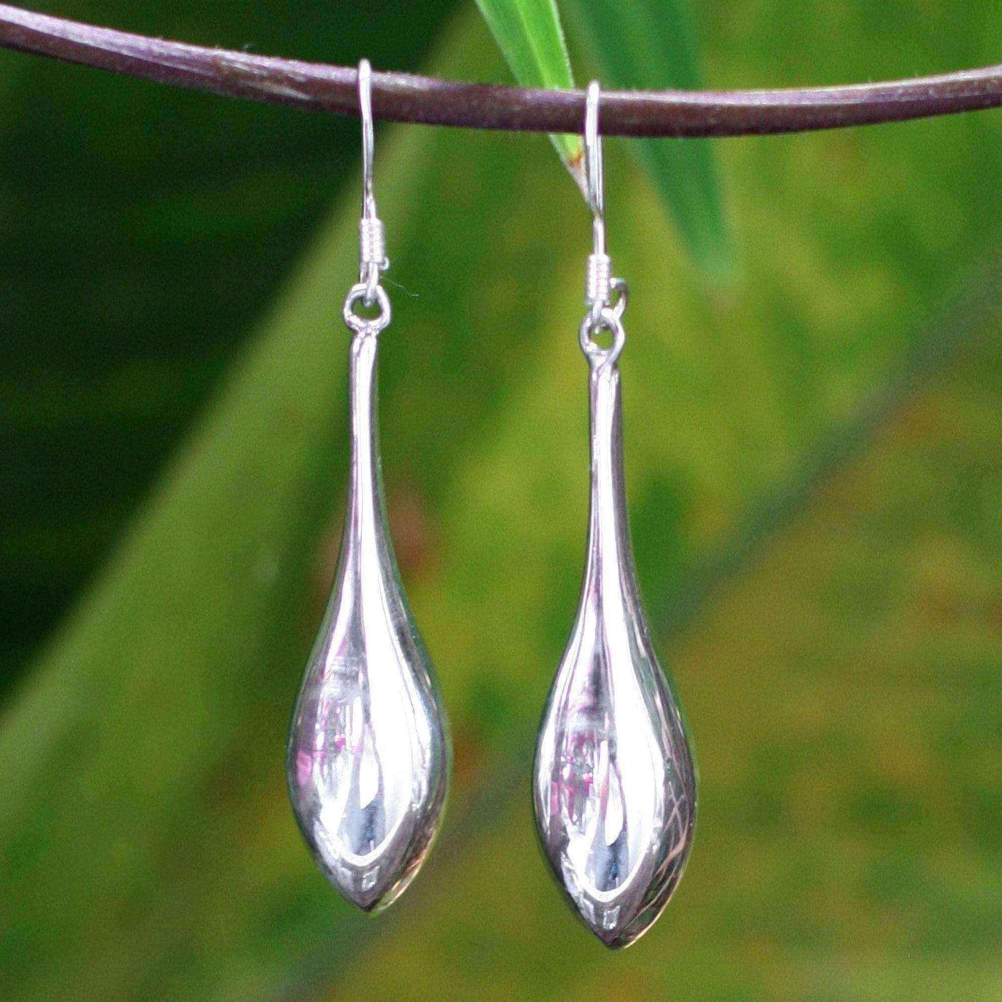 Handmade Sterling Silver Dewdrops Drop Dangling Style Earrings (Thailand) UK