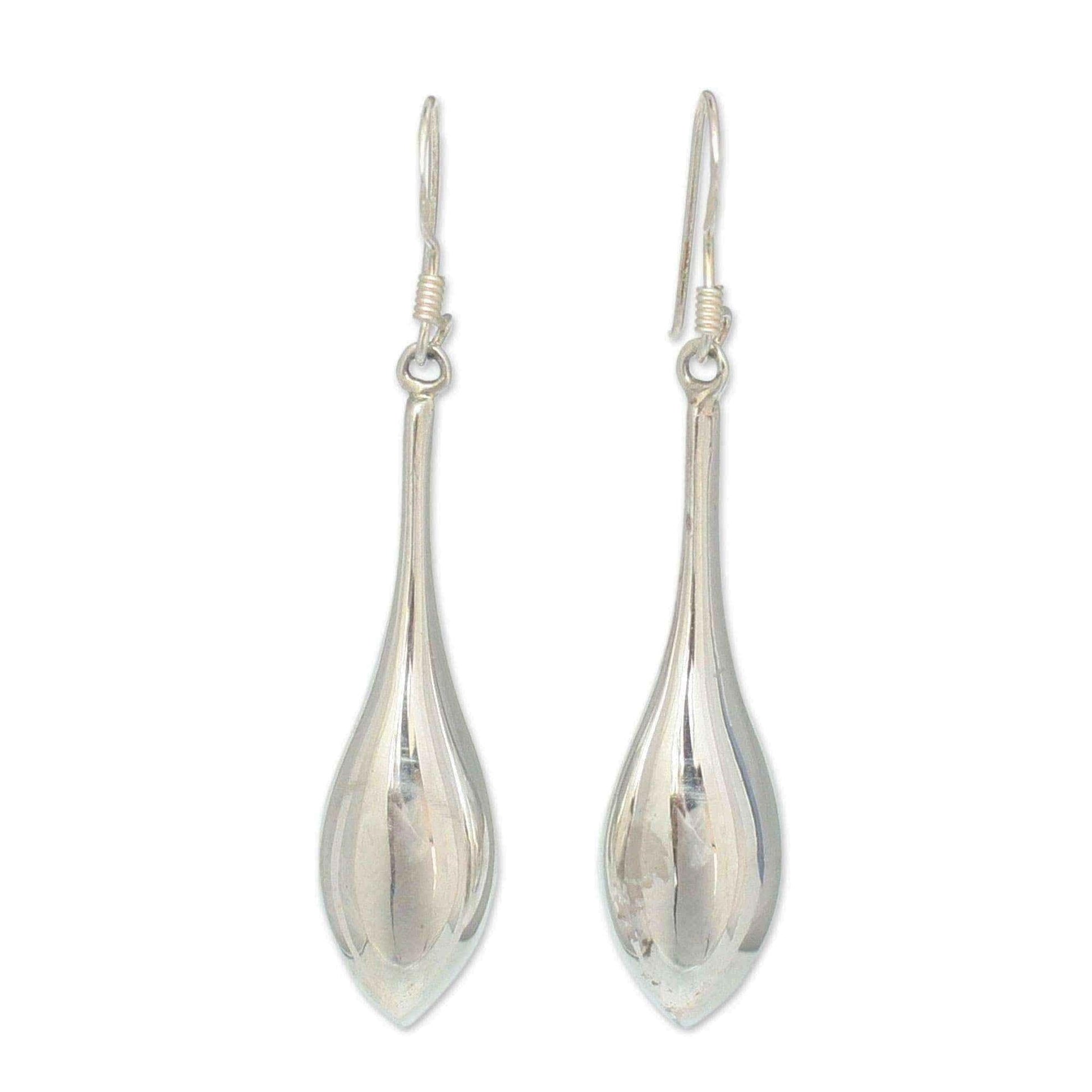 Handmade Sterling Silver Dewdrops Drop Dangling Style Earrings (Thailand) UK