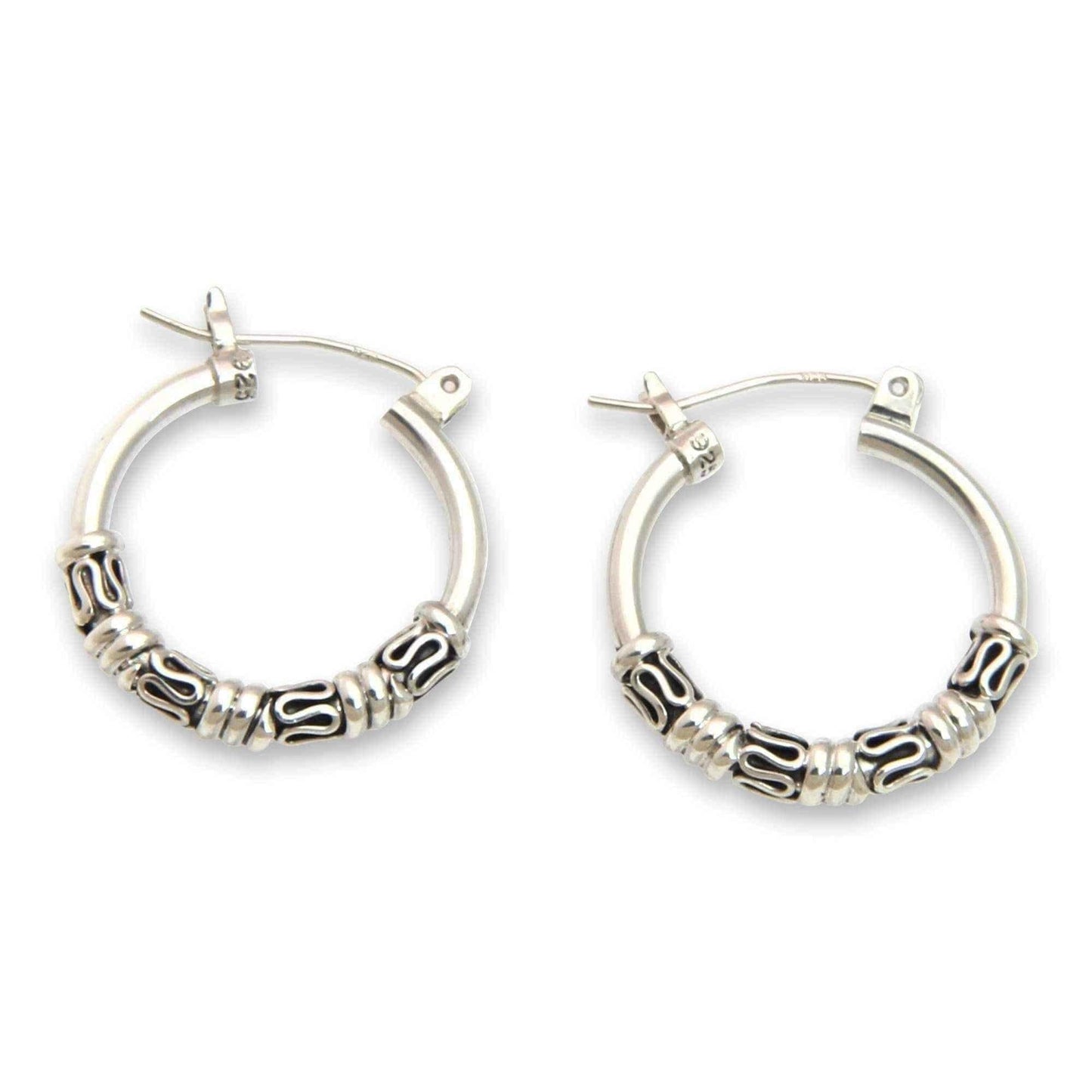 Handmade Sterling Silver 'Festival Moon' Earrings (Indonesia) UK